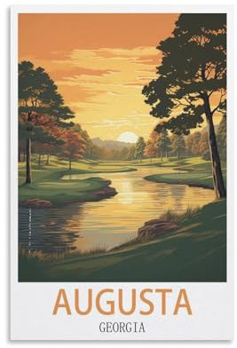 HSAYYIII Augusta Georgia Vintage-Reiseposter, 50 x 75 cm, Leinwand-Kunst, Poster und Wandkunst, Bild, Druck, Schlafzimmer-Dekor