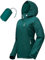 33,000ft Veste de pluie pour femme - Imperméable - Respirante - Pour l'automne - Veste légère avec capuche - Coupe-vent - Pour la randonnée, les voyages, le trekking, le vélo, cyan vert, 46