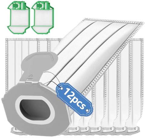12 Stück Staubsaugerbeutel kompatibel mit Vorwerk Kobold VK7 FP7 Staubbeutel Set Staubsauger Beutel Ersatzteile Kompatibel mit Vorwerk Kobold Staubsauger (Enthält 2 Motorschutzfilter)