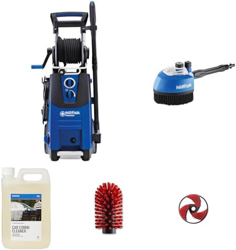 Premium 180 Bar Pressure Washer + Auto Brush Heads + Car Combi Cleaning Detegent
