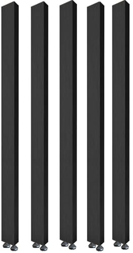 5 cm bis 20 cm hohe Raumteilerpfosten vom Boden bis zur Decke, schwarze Aluminium-Lamellen, Sichtschutzwände, Säulen-Trennwand für Studio, Wohnung, Eingang, WC, Armaturenraum, 5 Stück, 75 cm