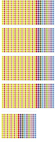 5400 Stück Smiley Sticker,Emoji Stickers,Smiley,Blatt Belohnungssticker,Aufkleber Smiley,Rund Punkte,Smiley-Aufkleber für Schule,Lebendige Farben,für Schule,Zuhause,Büro