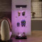 BursDany Glasvitrine mit LED, moderner Vitrinenschrank mit 3 Ablagen aus ESG-Glas, Sammlervitrine für Bar, Wohnzimmer, 125 x 42 x 36 cm, Schwarz