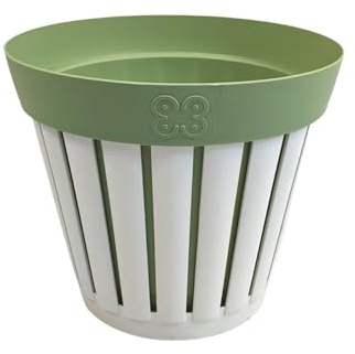 Ecoplast Kreta Blumentopf aus recyceltem Kunststoff, Übertopf für Pflanzen, neutral, 10 l