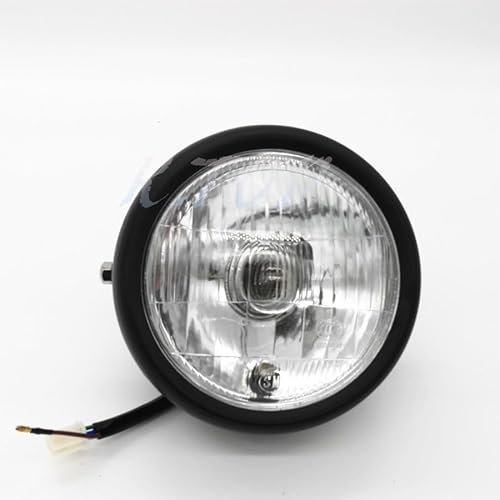 XUEZHEN Motorrad Scheinwerfer，Zusatzscheinwerfer Motorrad Motorrad-Kopf-Licht 12V Black Metal Clear Lens Halogenscheinwerfer