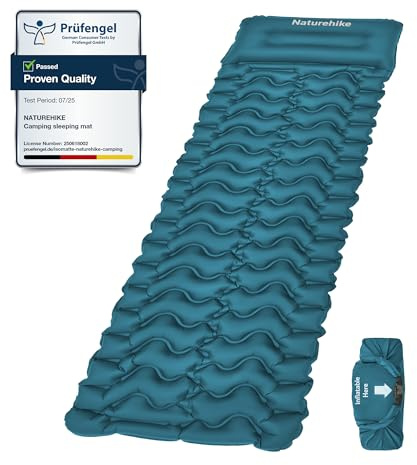 Naturehike Ultraleichte Aufblasbare isomatte - Isomatte Leicht Einzelne Schlafmatten Luftkissen Outdoor Kompakt und Feuchtigkeitsfest für Backpacking, Camping, Einstiegslevel
