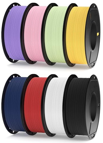 ELEGOO Matte PLA Filament 1.75mm Bundle 8 Farben 8 * 250g | Sauber gewickeltes Filament, Einfach zu Bedienen, 250g Spule PLA Matte Filament für Meisten FDM 3D Drucker