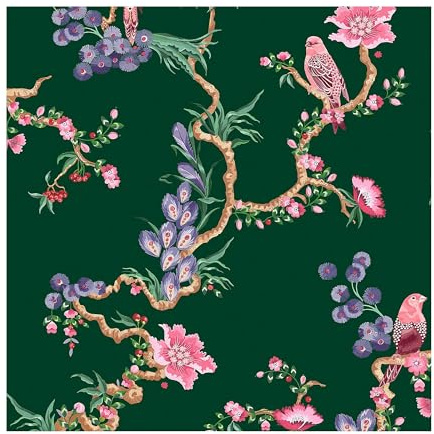 G&B Cath Kidston Birds & Berries Emerald Wallpaper