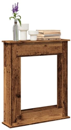 AJJHUUKI Kaminofen & Holzofen Zubehör Kaminumrandung Altes Holz 75x20x87,5 cm Holzwerkstoff