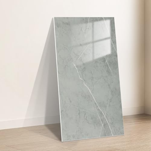 Takezuaa 20 Stück Klebefliesen Küche Marmor 60x30cm, Küchen Fliesenaufkleber Grau, Wandpaneele Selbstklebend für Küchenrückwand Bad Wohnzimmer Wandfliesen