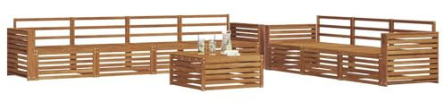 vidaXL Outdoor-Sofagarnitur 8 pcs Natur Massivholz Akazie, Gartenlounge, modernes Outdoor-Sofa-Set, langlebige Terrassenmöbel, Bequeme Sitzmöglichkeiten