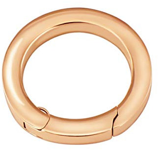 Quiges Clip Ring Carrier Rose Gold 22 mm Stainless Steel Connector for Necklace and Coin Pendant with Push Gate Clasp
