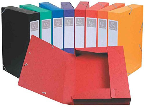 Exacompta Aufbewahrungsboxen 3-teilig Ranking zu Elastische Cartobox A4 Rücken von 40 mm zufällige Farbauswahl