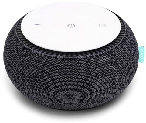 SNOOZ Máquina inteligente de sonido de ruido blanco, ventilador real en el interior para ruido blanco sin bucle, ayuda para dormir para adultos, viajes, dormir, dormitorio, portátil, esencial para