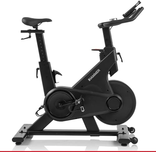 HAMMER Speedbike Speed Race X, Indoor Cycle, 20 kg Schwungmasse, Heimtrainer Fahrrad, Kinomap und Zwift, Hometrainer Fahrrad, Belastbarkeit 130 kg
