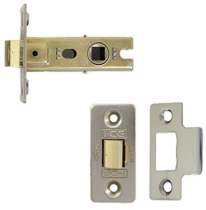 Satin Nickel Fire Door Tubular Latch 63 mm Bolt-Through - CE Rated
