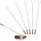 Relaxdays Pack de 12 Pinchos Barbacoa Extra Largos, Acero Inoxidable-Madera, 80 cm, Universales, Plateado y Marrón Natural