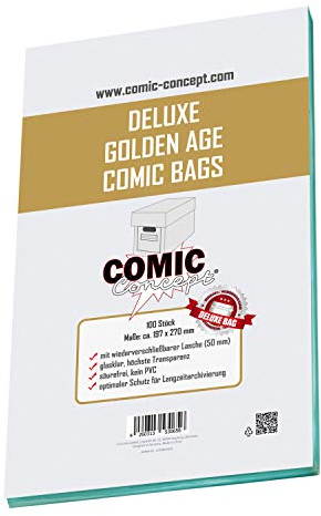 Comic Concept Deluxe Golden Age Comic Bags (197 x 270 mm) mit Lasche