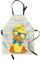 ABAKUHAUS Dibujos Animados Delantal de Cocina, Hipster Boho Cool Duck, No Se Ensucian Fácilmente Moderna Tecnología de Estampado, Naranja Amarillo Azul