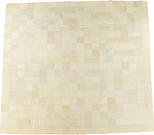 generisch KUHFELL Teppich Weiss Natur Patchwork CA. 200 x 200 cm Fell Teppich