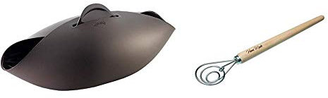 Lékué 300 ml Bread Maker, Brown & KitchenCraft Home Made Brodpisker Hand Dough Mixer/Danish Dough Whisk, Stainless Steel, 36 cm