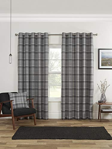 Yorkshire Linen Carnoustie Blackout Curtains 90x90 Grey