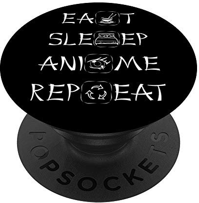 Eat Sleep Anime Repeat Manga Scifi Birthday Christmas Anime PopSockets mit austauschbarem PopGrip