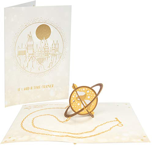 Harry Potter Time Turner Pop-Up-Grußkarte – If I had a Time-Turner, We could Celebrate Over and Over – Handgefertigte Pop-Up-Karte – 12,7 x 17,8 cm