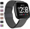Faliogo Ersatzarmband Kompatibel mit Fitbit Versa Armband/Fitbit Versa 2 Armband, Edelstahl Metall Ersatz Armbänder Kompatibel mit Fitbit Versa 2/Versa/Versa Lite, Groß, Schwarz
