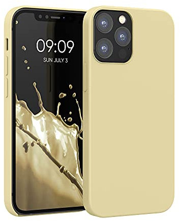 kwmobile Handyhülle für iPhone 12 Hülle/iPhone 12 Pro Hülle - Silikon Handy Case - weiche Oberfläche - kabelloses Laden - Hellgelb