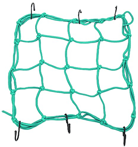 Cargo Net Bungee,Elastic Luggage Net Cargo Net Nylon with Hooks 30 x 30cm / 11.8 x 11.8in for Road Mountain Motorcycles Electric Vehicles(green) Cycling