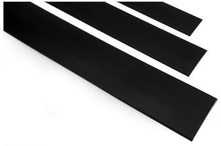 5 M Flat Self-Adhesive Door Window Architrave PVC Cover Strip Masking Trim TMW Profiles (50 mm (1.96 in), Black)