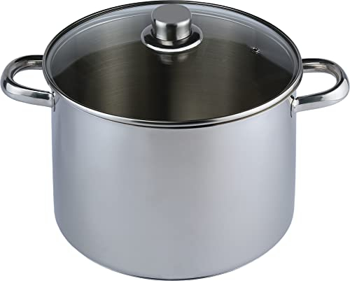 aro Olla Multiusos, con Tapa, Acero Inoxidable, Ø 24 cm, Plata, 9 L