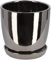 KOTARBAU® Pot de fleurs, en céramique, diamètre : 15 cm, avec bac d'égouttement, pour l'intérieur et l'extérieur, gris