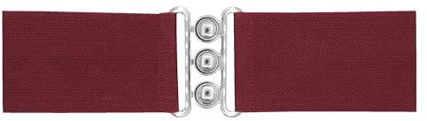 Van Der Rich ® - Breiter elastischer Gürtel mit Schnalle 7,5 cm - Damen (Bordeaux, One Size)