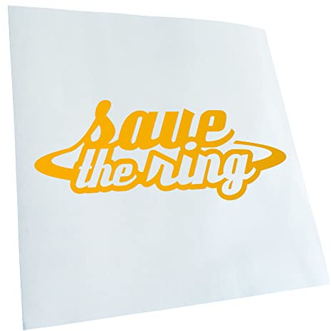 Kiwistar - Autoaufkleber - Gelb - 40x16cm Save The Ring Motorsport Rennstrecke Aufkleber für Auto, Laptop, Fahrrad, LKW, Motorrad mehrfarbig JDM Decal Racing