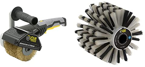 Fartools REX 120 Schleifmaschine für Außenrenovierungen, 1300 W, Schwarz, Norme & 110889 Bürste aus Kunststoff für Renovierer