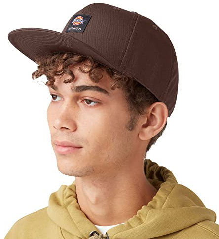 Dickies Men's Skateboarding Flat Bill Chocolate Brown (CB) Snapback Hat