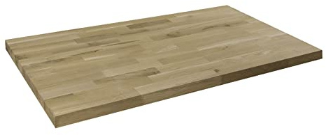 domli Solid Wood Oak Office Desk Top | 800mm x 500mm x 40mm | Premium European Wooden Rectangular Tabletop | Timber Worksurface Large Tabletop Worktop Desktop Countertop