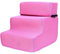 Fonowx Tragbare Hundetreppe, Leiterrampe, Abnehmbar, Waschbar, Treppe, 3 Stufen, Sofa, Drinnen, ROSA