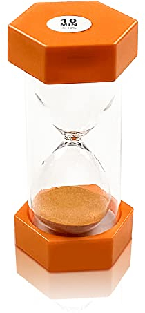 Sablier à minuterie, Sablier Enfant, Minuteur Sabliers, Coloré Sablier Sable Horloge Minuteur, Minuterie de Cuisine, décoration de Bureau à Domicile, 10 Minutes, Orange…