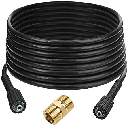 JOEEYKO 20m(65.6ft) High Pressure Washer Extension Hose M22-14mm Female Thread Replacement Water Hose Pipe with M22 Male Thread Connector