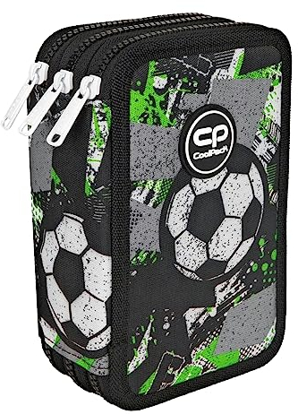 Fußball Coolpack 3-Fach Federmappe Federtasche XXL 44 TLG. Mäppchen NEU
