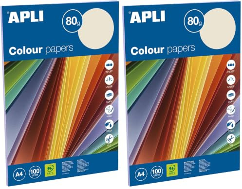 APLI 15278 – sortierte Pastellfarben, A4, 100 Blatt (Packung mit 2)