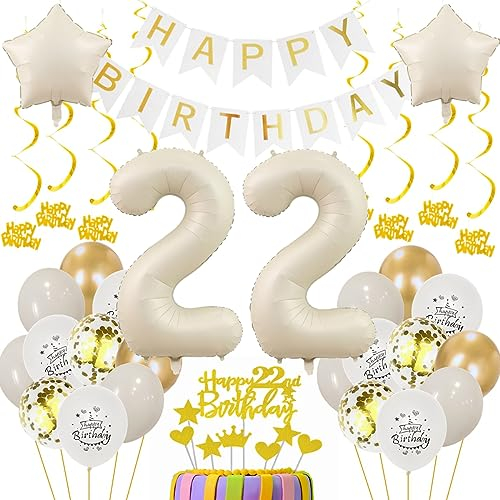 22 Geburtstag Deko Frauen 22. Geburtstagsdeko Beige Gold Ballon 22 Geburtstag Deko Männer Beige 22 Luftballon Geburtstagsdeko Frauen Mann 22 Jahr Geburtstagdeko Beige Luftballon 22. Geburtstag