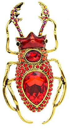 Diamantbesetzte Glaskäfer-Brosche, Insektenkäfer-Anstecknadel, Mantel-Korsage, Kostümzubehör
