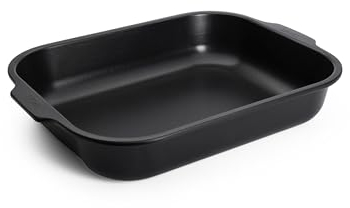 WOLL Bratreine „Roast-it!“ groß – 38×30 cm (Außenmaß 44×32 cm), 7,1 L – PFAS-frei, aluminisierter Stahl, Antihaftversiegelung, ofenfest bis 260 °C, spülmaschinengeeignet