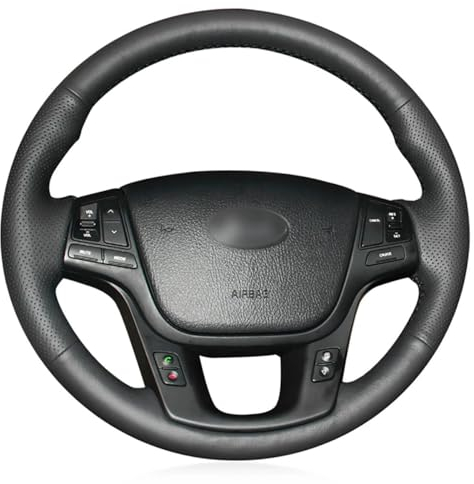 Passend für Kia K7 Cadenza 2011–2015, Stich-Lenkradbezug, Leder-Lenkradbezug zum Schnüren, rutschfeste Lenkradhülle