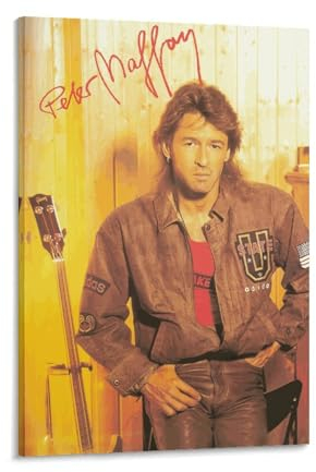 SECOLI Peter Maffay Vintage-Foto-Leinwand-Poster, hochauflösender Druck für Zuhause, Büro, Wandkunst, 60 x 90 cm, Rahmenstil