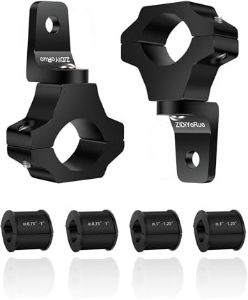 ZIDIYORUO Light Bar Mount for ATV- 360° Solid Aluminum Alloy Bracket for Fog LED and Driving Lights. Fits 0.75-1.5 Bars, Set of 2pcs, ATV Motorcycle Light Bar Mount Bracket Tube Clamp